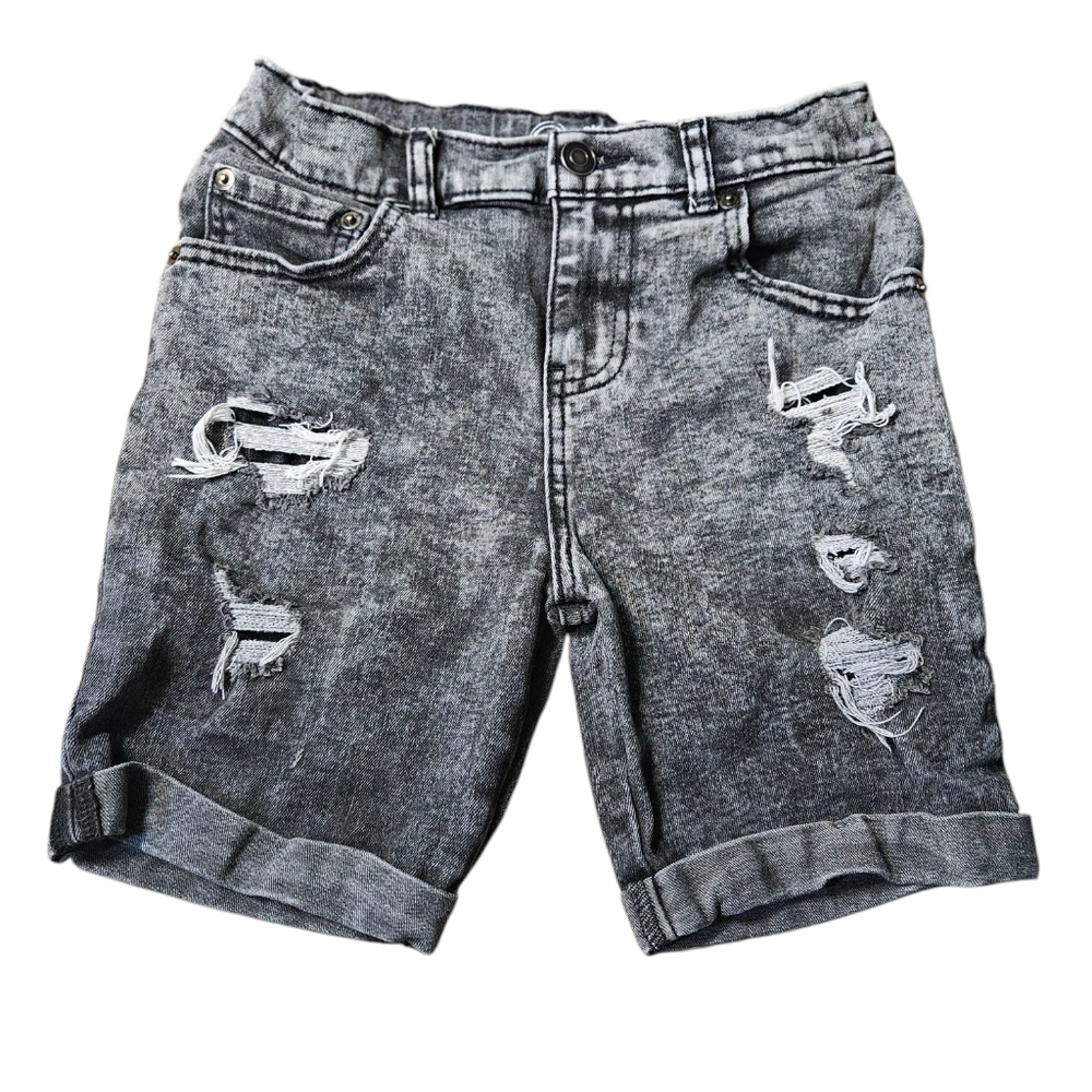 Wonder Nation Boys Rip and Repair Distressed Denim Shorts, Size 8